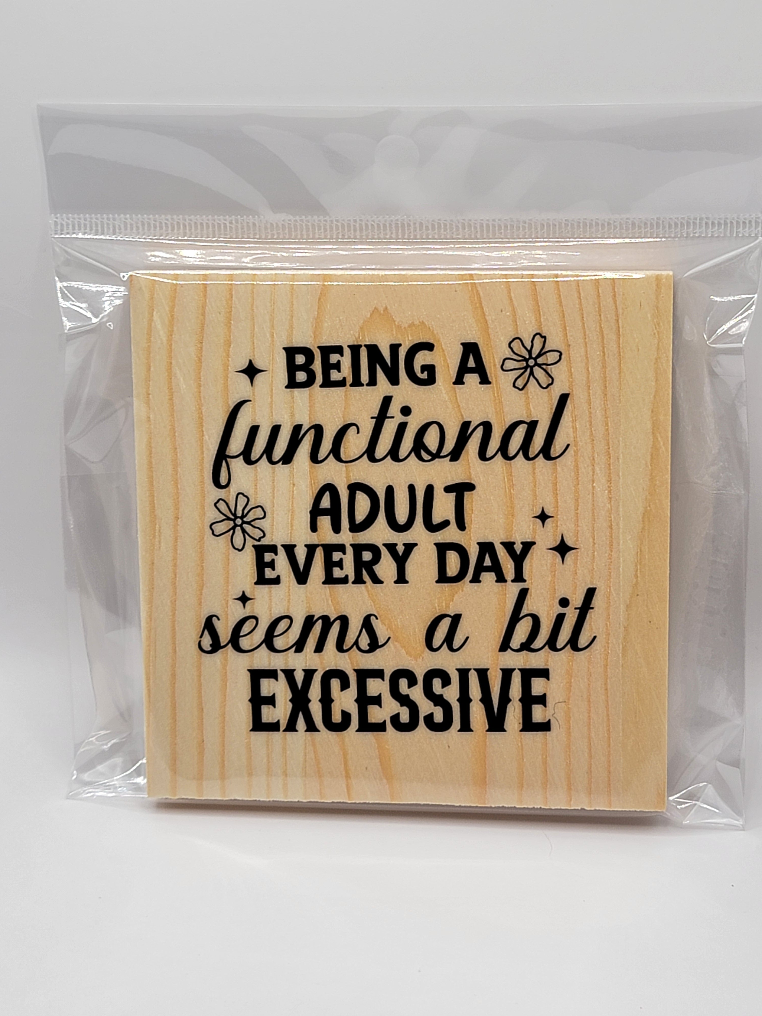 Functional Adult 4" Square Coaster