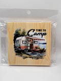 Time to Camp 4" Square Coaster